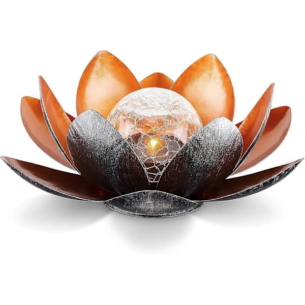 Solcellelampe Lotusblomst - Genopladelig LED-blomst med solenergi - Økologisk dekoration til Tang-have - Amber-Superb (FMY)