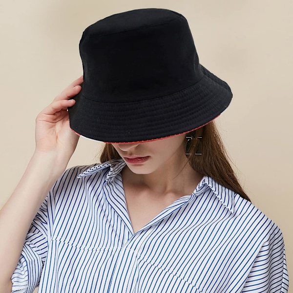 Söt bucket hat strandfiskarhattar för kvinnor, vändbar dubbelsidig användning Union jack Small