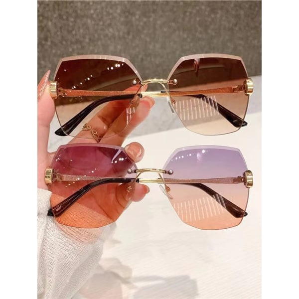 Solglasögon for kvinner, havslinser, kantskärning, fashionabla
