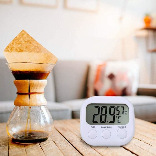 1 X Digital LCD Termometer Utomhus Hygrometer Luftfuktighet Cl