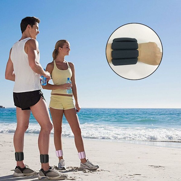 Handledsvikter och fotledsvikter för styrketräning, 2 LB per par, justerbart handledsband, bärbar benhandledsrem för gym, fitnessövningar, promenader, löpning