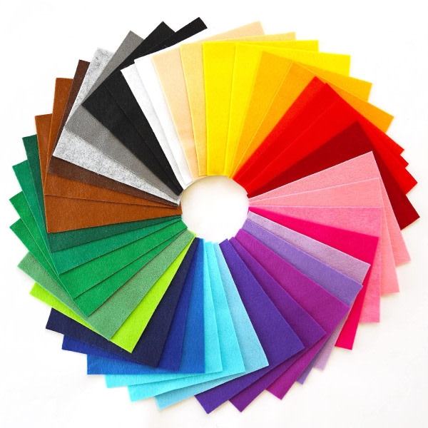 Filttygsark Gör-det-själv hantverk blandade farger 40st fyrkanter (15*15cm) zdq