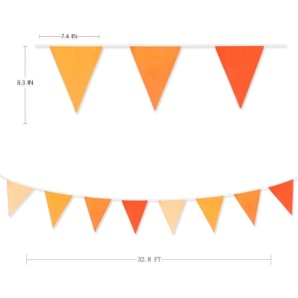36 st bomulls triangel flaggirlang 11 meter vimplar för höst W
