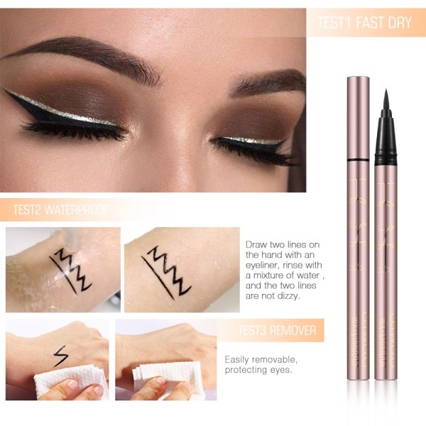 Ammattimainen vedenpitävä nestemäinen eyeliner Beauty Cat Style Black Pitkäkestoinen Eye Liner -kynä Kynä Meikki Kosmetiikka Työkalut 9112 Täysi koko