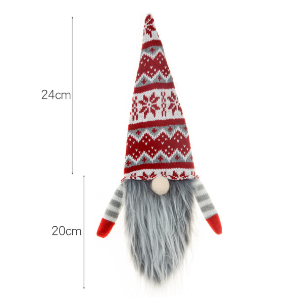 1-delad jul-europeisk och amerikansk stickad ull Ansiktslös hattöverdrag för äldre skäggiga (stil 3)