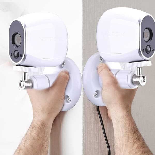 Säkerhetskamerahållare, 3-delad vit, 360° rotation, justerbar tak- och väggmontering, inomhus/utomhus