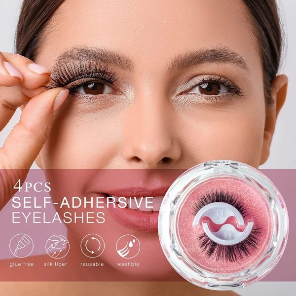 Återanvändbara självhäftande ögonfransar - inget lim eller eyeliner behövs, Falska