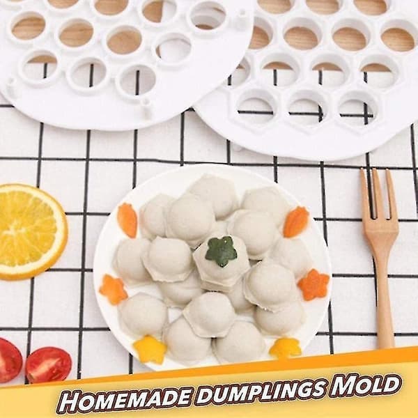 Pelmeni Maker Form 19 Hål ABS Plast Dumpling Press för Rysk och Ukrainsk Bakelse Vit