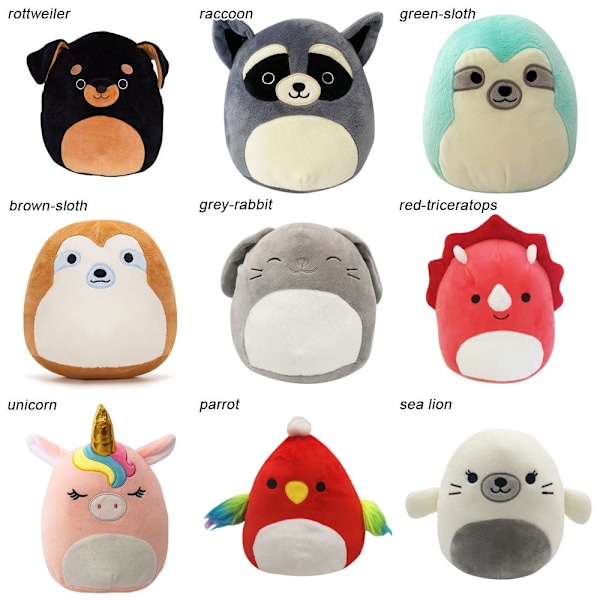 20-25cm Squishmallow Pehmotyyny HARMAA DINOSAURUS grey dinosaur