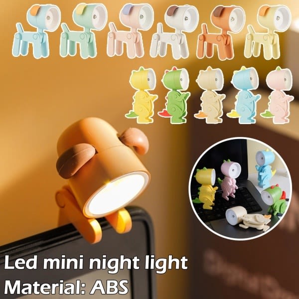 Søt Mini LED nattlampe sammenleggbar bordlampe hund beige rådyr beige rådjur