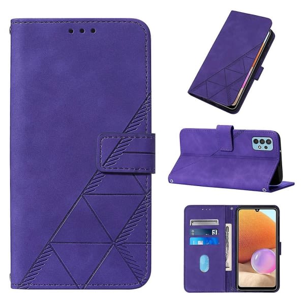 Yhteensopiva Samsung Galaxy A32 4g Case, Halsband Crossbody Phone Case Magnetisk Cover Purple A