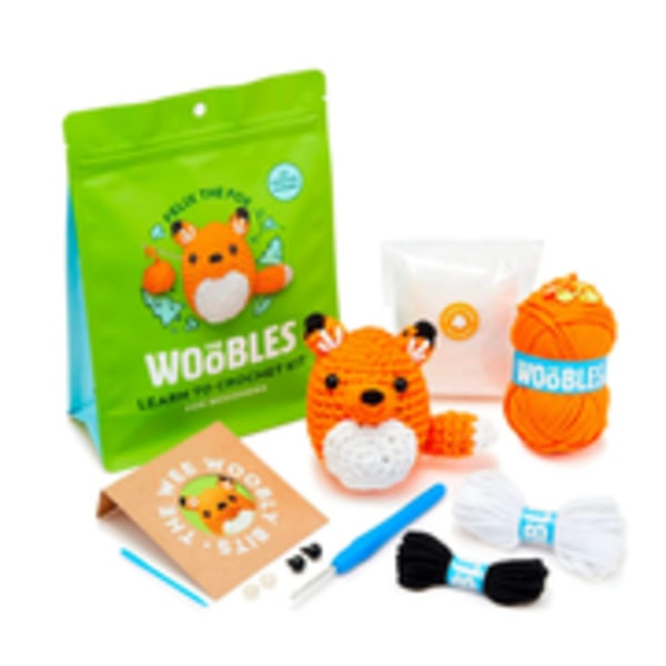 Woobles Startpakke til Hækling i Simple Pea Garn, som Set på Shark Tank Pingvin fox