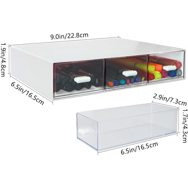 Desktop Organizer - Desktop Organizer with Drawer - White Desktop Organizer - White Makeup Organizer - Stackable Set of 2