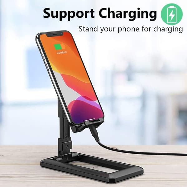 Adjustable Mobile Stand, with a Dual-Axis Mechanism for Precise Adjustment, Provides a Stable Base for Your Devices and Supports a Variety
