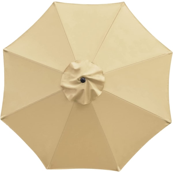 Deksel til parasoll, 8 revben, 3 M, Vattentät, Anti-uv, Ersättningstyg, Beige Khaki
