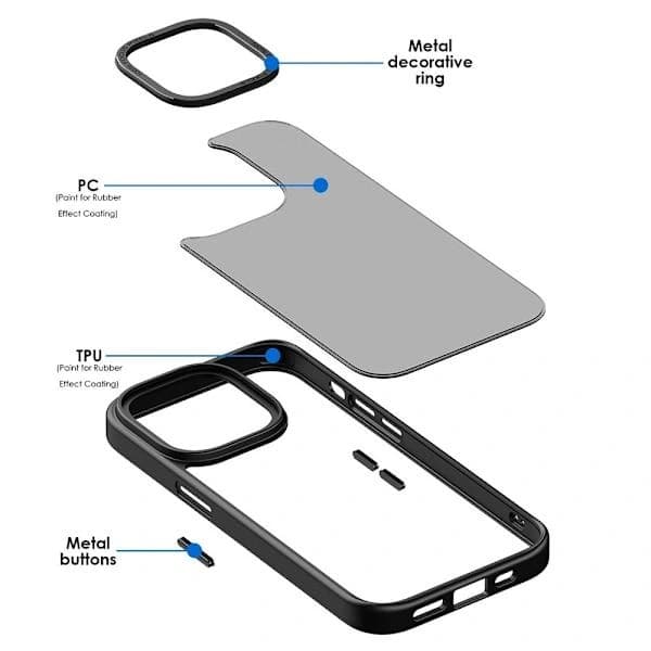 iPhone 14 Pro Max Deksel Klassisk Hybrid Matt Rosa