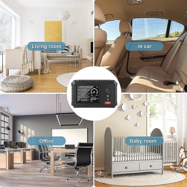 Tvoc Hcho Co2 Pm2.5 Lcd Formaldehyd Detektor Hjem Luftkvalitetsmåler_g
