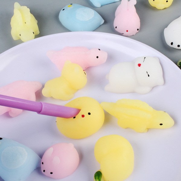 20 stk. tilfældige søde dyr Mochi Squeeze Toys Mini Soft Squeeze Toy Fidget Legetøj til børn Gave