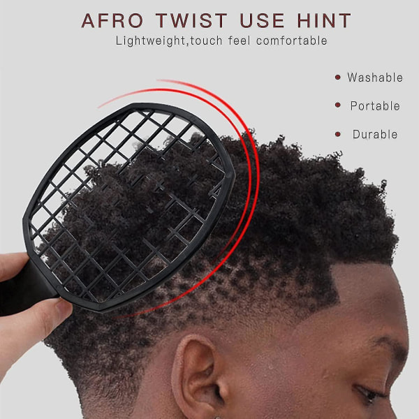 2 kpl Twist-kammat, Afro Curly Weave Dreadlocks luonnollinen tyyli hiusten muotoiluvälineet (musta, vaaleanpunainen)