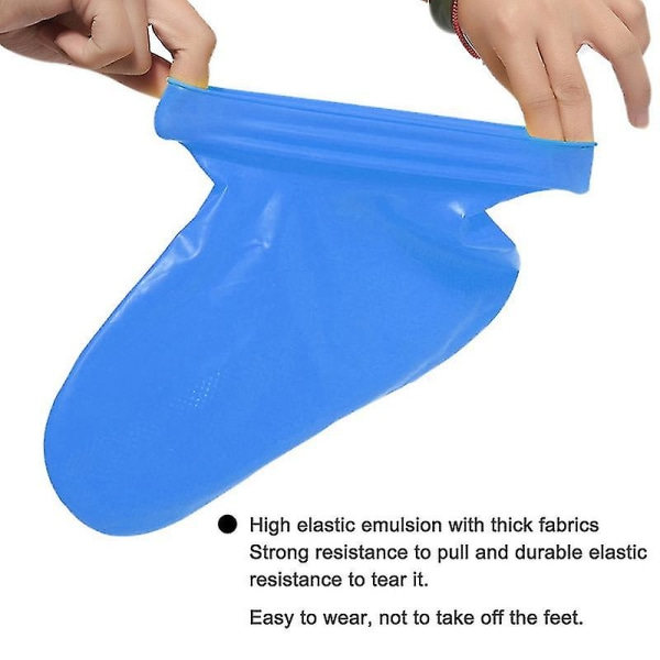 Vattentäta regnstövlar i silikon, unisex, halkfria, återanvändbara, för utomhusbruk, Long Black