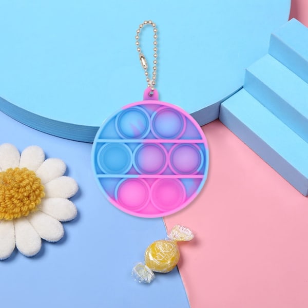 Mini Pop Leksak, Nyckelring Pop Bubble Popping Sensorisk Leksak, för Barn och Vuxna (2 st)