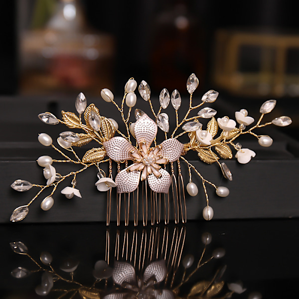 Sølv#B Bryllup Krystall Hårranker Blomst Blad Hårpynt Bryllup
