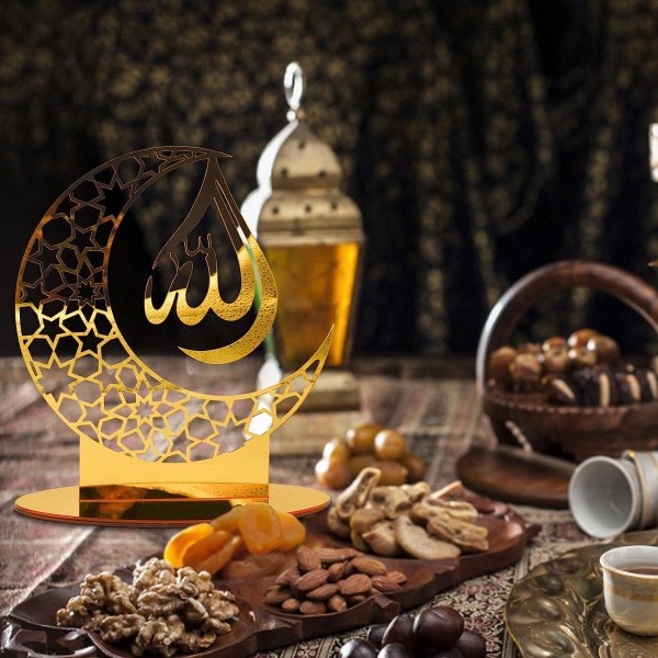 Ramadan Eid dekoration, akryl Moon Star Ramadan bordsdekoration