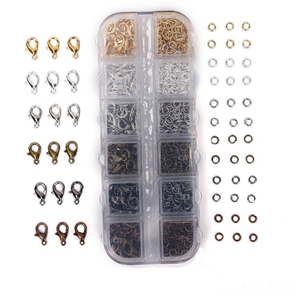 960 st Smycken Gör Hummer Lås Hoppring för Halsband Multicolor