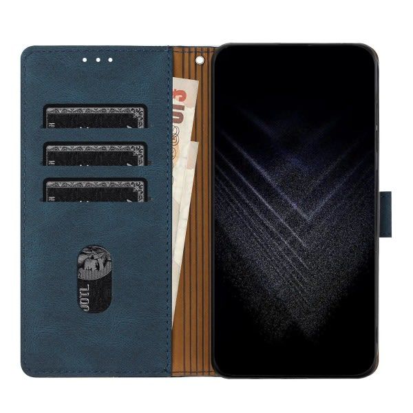 Kompatibelt fodral för Xiaomi Redmi 10 Prime, PU-läder med praktisk stativfunktion, Blå