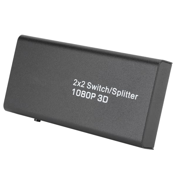 2 x 2 HDMI-splitter Støtte 1080P Datamaskinspillmaskin til skjerm Bildeutgang 100‑240V