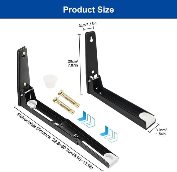 st - Microwave Brackets - Stainless - Steel - Adjustable - Wall Mount - Microwave Oven - Microwave Rack - Microwave Mount - Microwave Support