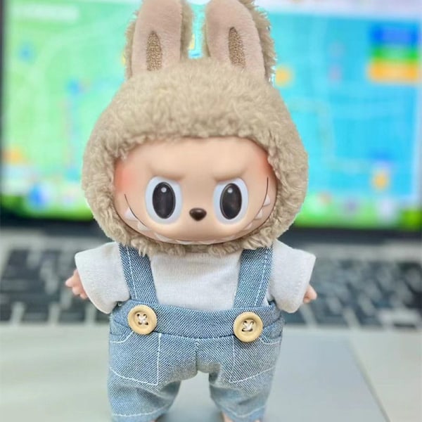 17cm Söta Mini Plyschdockkläder Outfit Tillbehör För Korea Kpop Exo Labubu Idol Dockor Tröja Hoodie Kläder DIY Barn Present 12 12 fit 17cm Labubu Doll