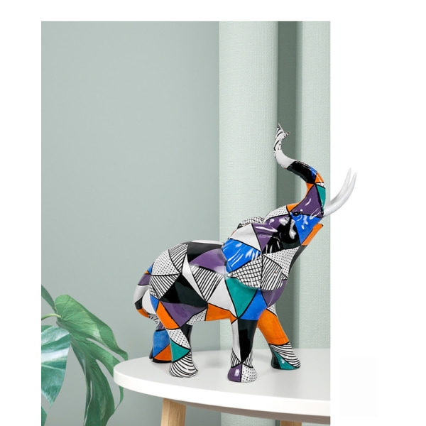 Resin Doodle Elephant Skulptur Dekorationer til skrivebordet