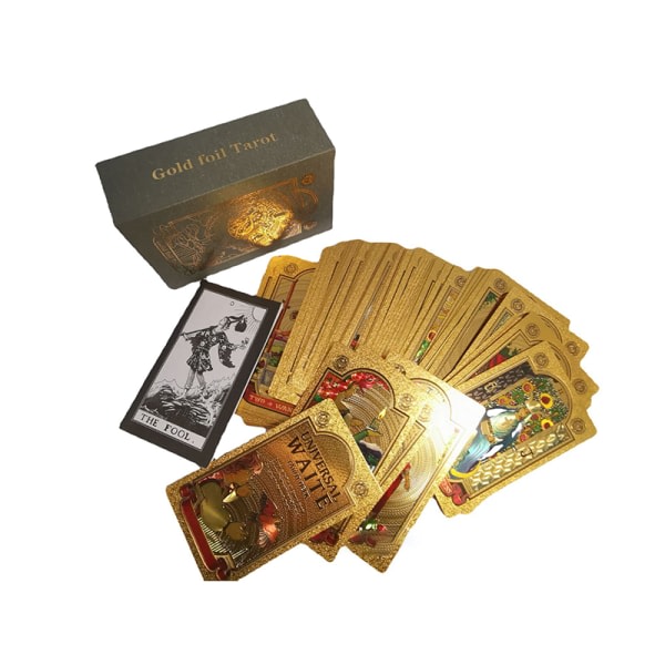 Set Tarotkort lahjapakkaus Lyx guldfolie Tarotkort Hot Stampi Multicolor B