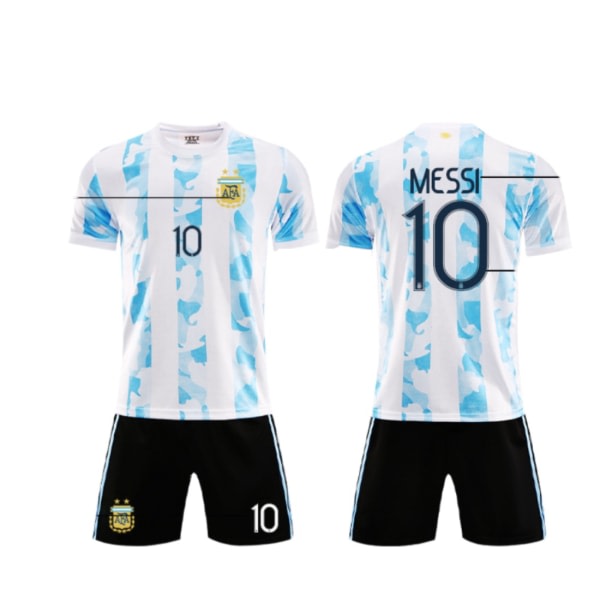 Argentina tröja nummer 10 Messi sportfotbollsdräkter sæt zdq