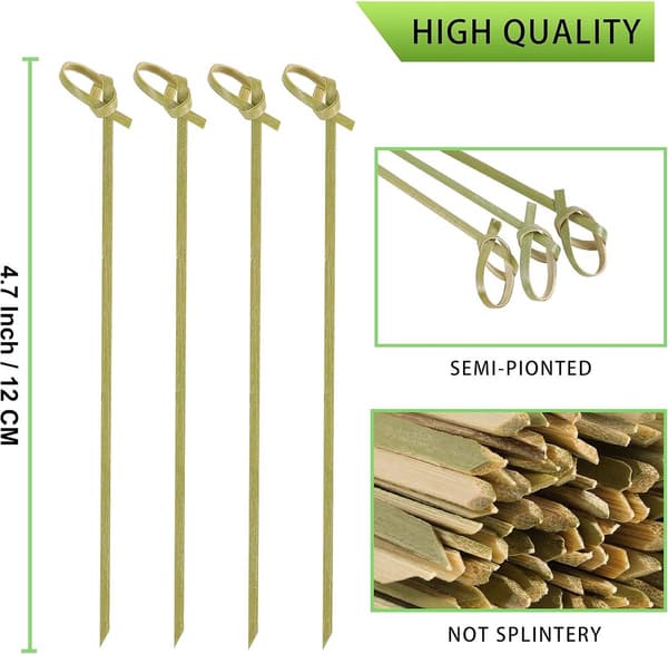 Cocktail pinde 100 stk. 12 cm – Naturlig bambus, dekorative til drinks