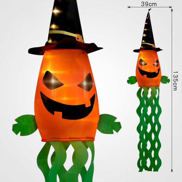 Halloween-juhlan koristevalot, noidanhattu, lepakko, kurpitsa, luuranko, lämmin valo