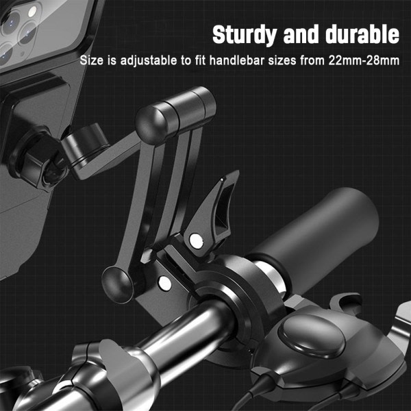 CDQ Universellt styrtelefonfäste 360° rotation Passar för cykelmotor SvartCDQ