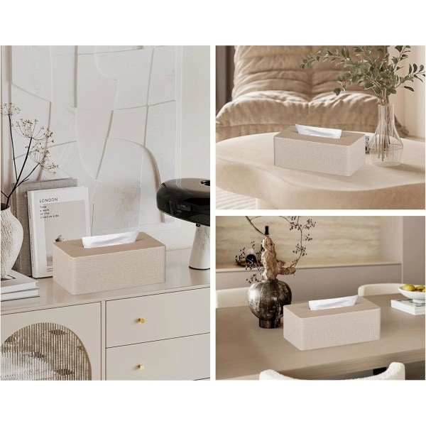 Kudoksenpidikekansi Rektangel 9,8 tuumaa (P) x 5,3 tuumaa (L) x 5,1 tuumaa (K) toimistokylpyhuoneen sisustukseen (beige)