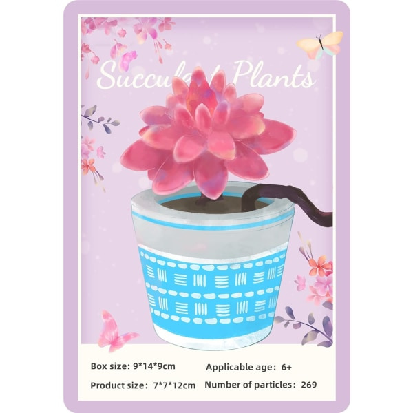 Miniblock 269ST Suckulentväxt Bonsai Set, Kontor och Rumsinredning Suckulenter Blommor Modellbyggnad Leksaker, Födelsedag