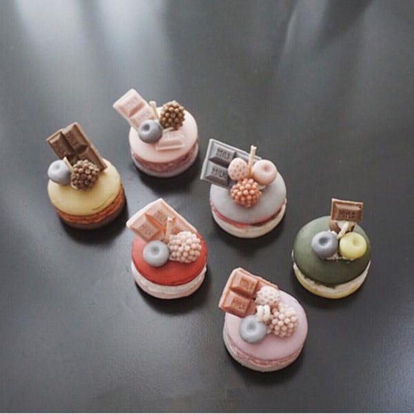 Ljusformar Ljus Stearinljus DIY Gjutformar i Silikonform 6 Macaron