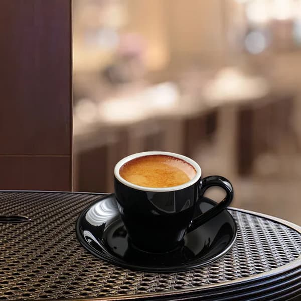 Porslin Espresso-kopp med fat, Espresso-kopp, 80 ml/2,7 oz-tfrf Black