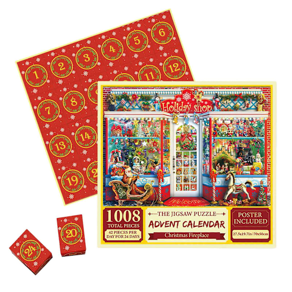 Julkalender 2023 - 1008-bitars pussel för heminredning Style 2