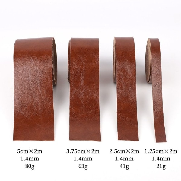 Læderrem Blank Overflade Læderrem STRØMPEBØRSTE 5CM sort 5cm brown 5cm