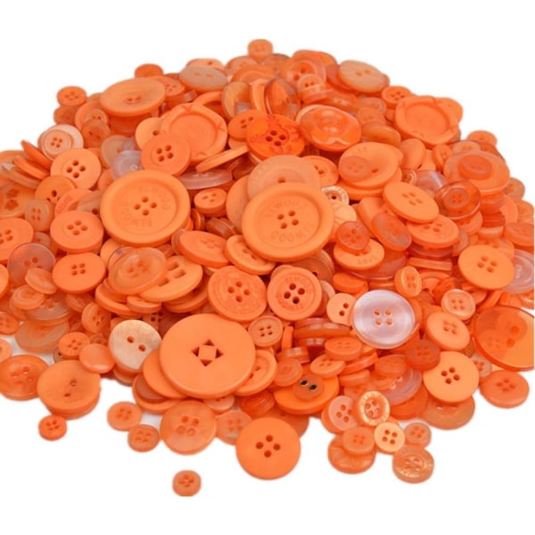 CDQ 600 dele Hartknapper 2-hul 4-hul Sy Dekorativ knapper Pärlor Flatback (orange) Orange