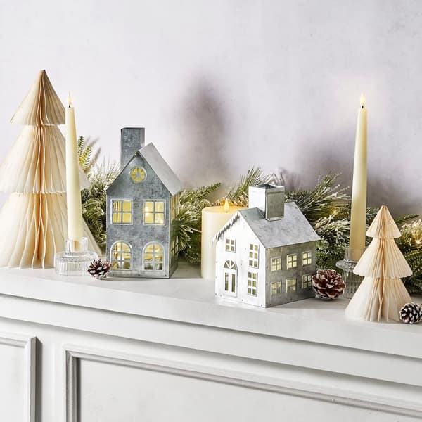 Julepynt i papir - Sett med 2 honeycomb-trær, 6 tommer og 8 tommer