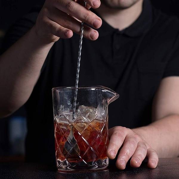 CDQ 2-osainen cocktail-sekoituslasi baari lusikka - pitkä kahva