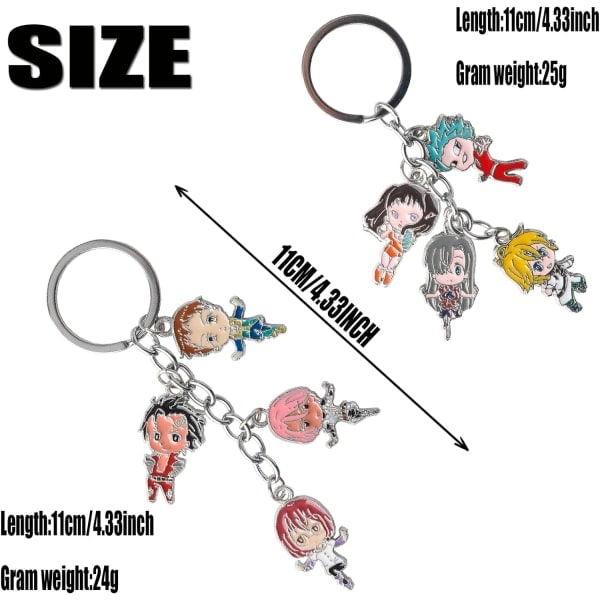 Heyone Demon Slayer Charm nyckelring Set Nyhet Cool Anime Manga Figur Cosplay-serien vänskapsnyckel