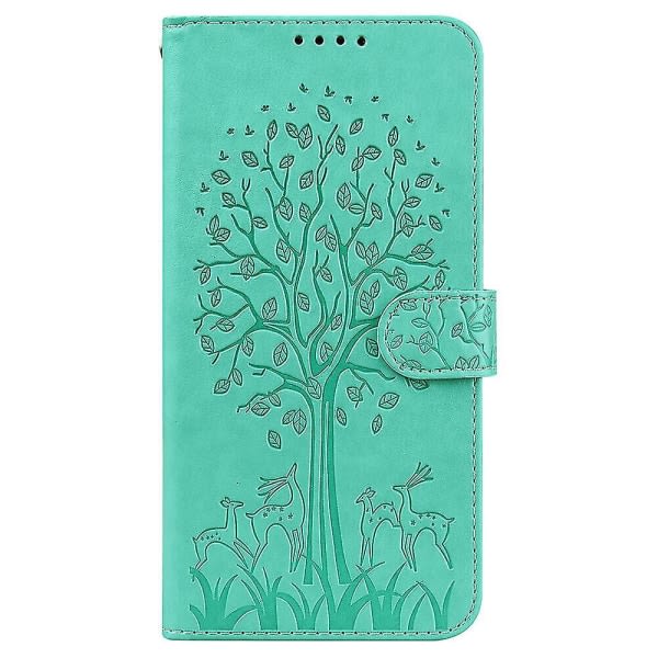 Kompatibelt Iphone Xr cover Cover Prägling Etui Coque - Grönt träd og rådjur null ingen