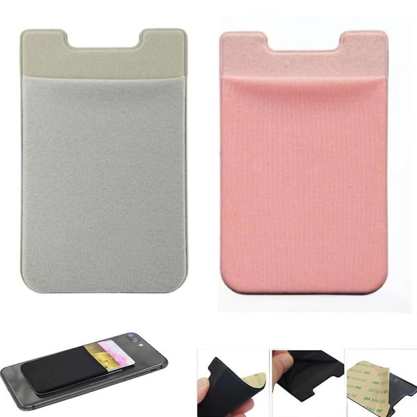 2- sett korthållare, självhäftande ficka, klisterplånbok for mobiltelefon, plånbok for Iphone null ingen